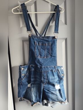 Forever 21 Light Blue Denim Shortalls